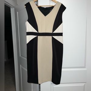 Laura Black and Nude Knee Length Dress - Size US 14